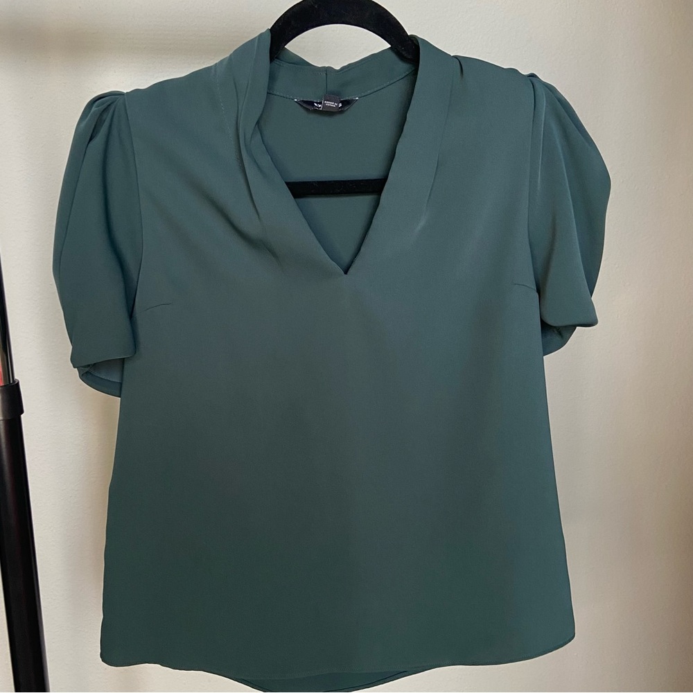 Express Puff Sleeve V-Neck Top
